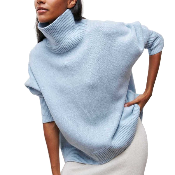 Pull Col Roulé Féminin Élégant - luxestyle