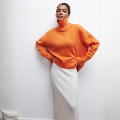 Pull Col Roulé Féminin Élégant