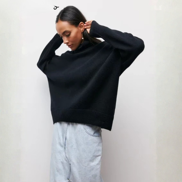 Pull Col Roulé Féminin Élégant