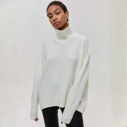 Pull Col Roulé Féminin Élégant