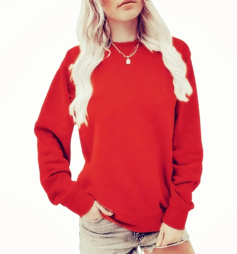 Sweat femme rouge bordeaux à manches longues - PanierRoyale