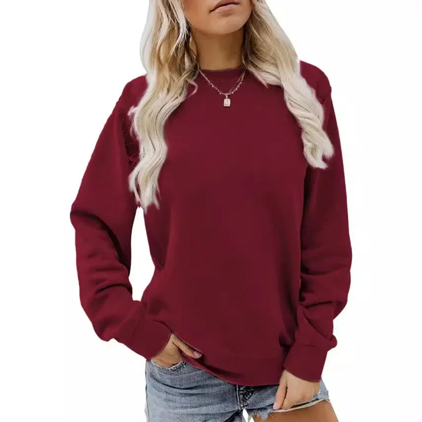 Sweat femme rouge bordeaux à manches longues
