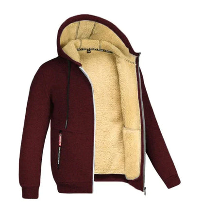 Veste Homme Hiver Élégante et Chaude avec Capuche et Zip