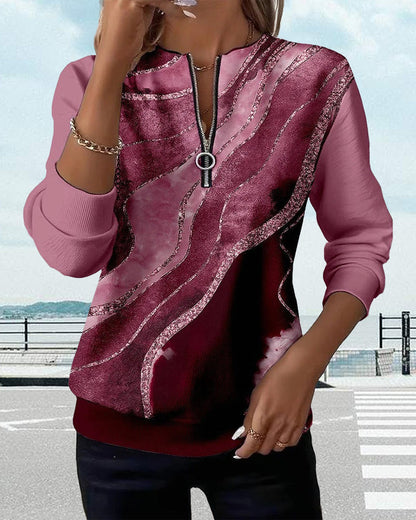 Sweatshirt Femme Demi-zip Coton Doux Coupe Confortable