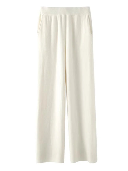 Pantalon Élégant Haut de Gamme à Jambes Larges pour Femme