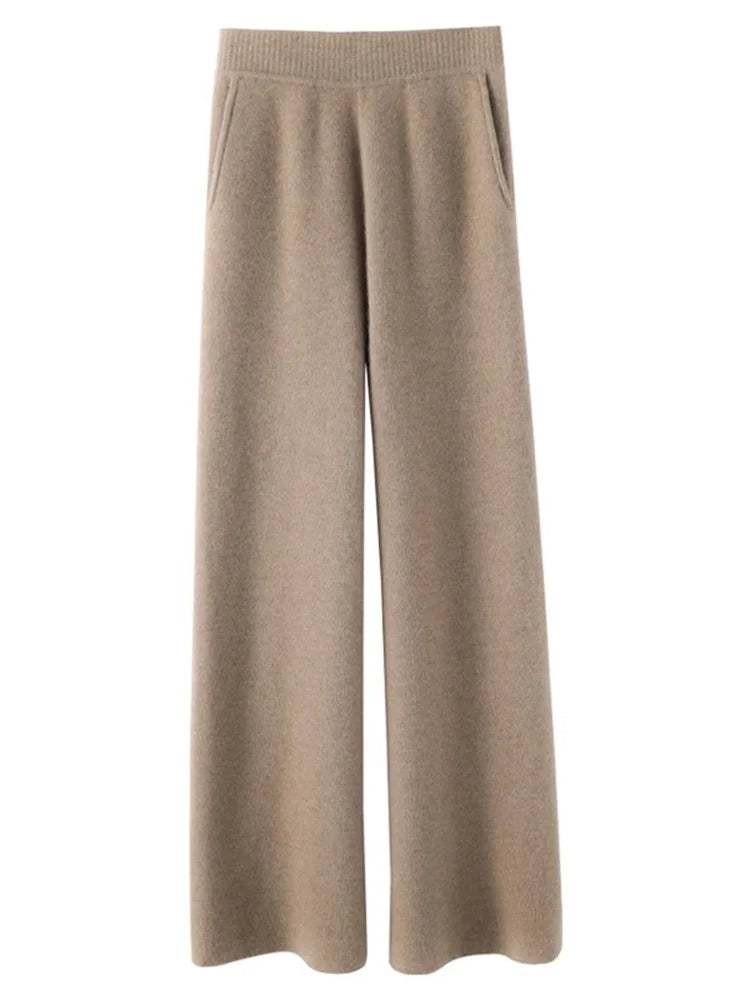 Pantalon Élégant Haut de Gamme à Jambes Larges pour Femme