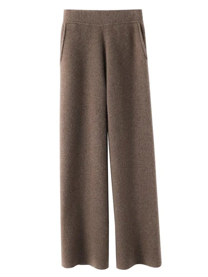 Pantalon Élégant Haut de Gamme à Jambes Larges pour Femme
