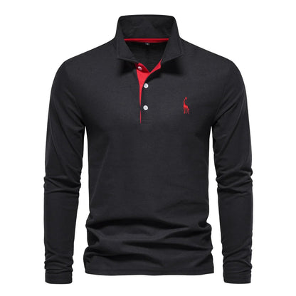Polo homme pull à manches longues confortable