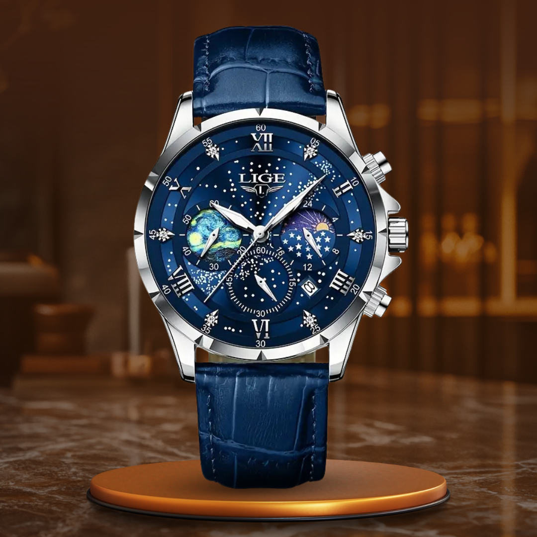 Montre Homme Élégante Phase de Lune
