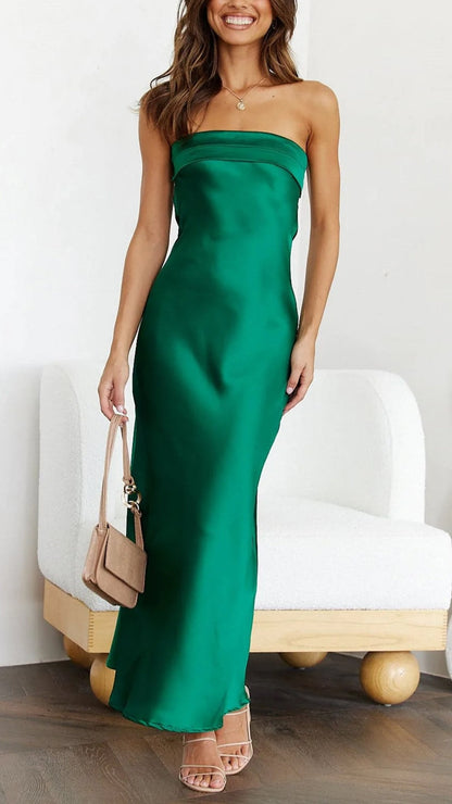Robe de soirée décolletée pour femme, plissée et parfaite pour mariage