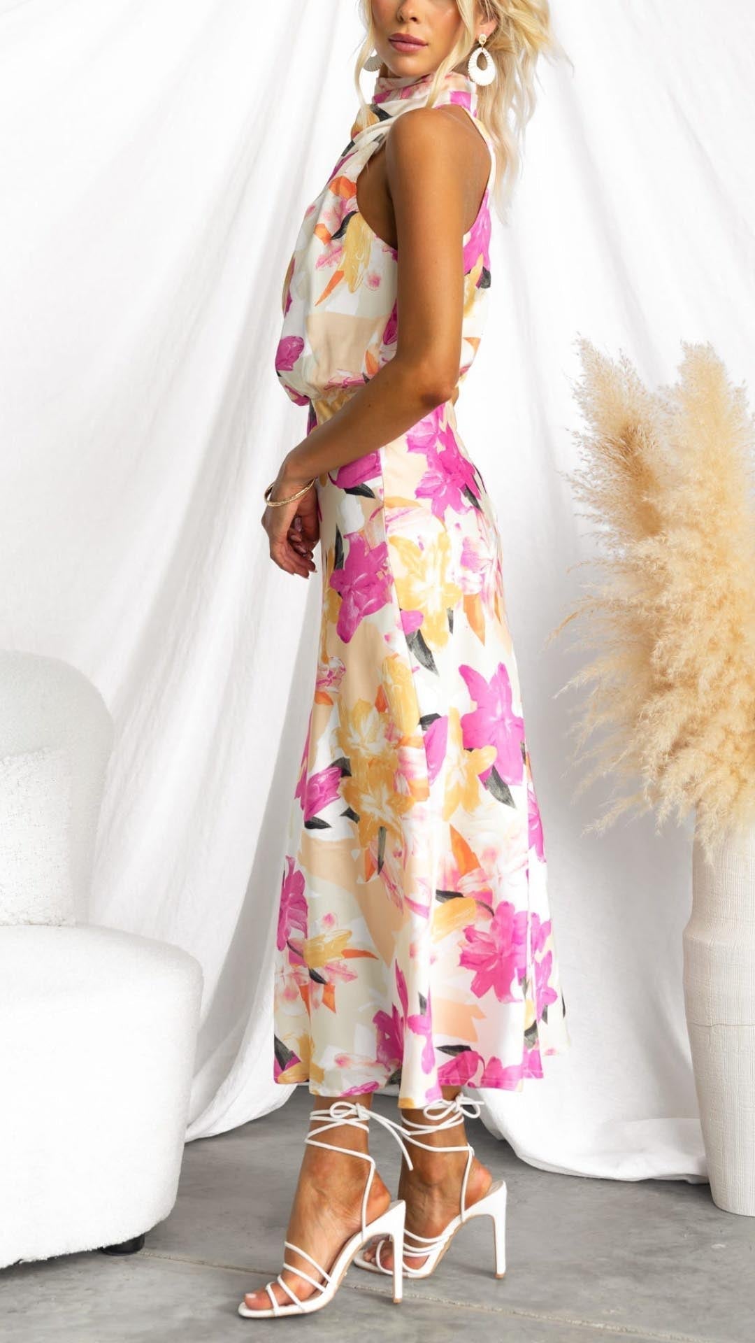 Robe de Mariage pour Invitées avec Col Montant Élégant
