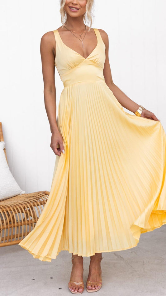 Robe Plissée Été Longue pour Femme - Élégante et Confortable - BerlinGlamour