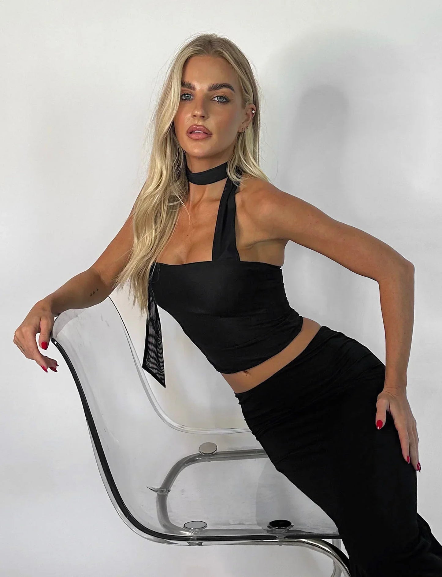Top femme sans manches décolleté en V élégant