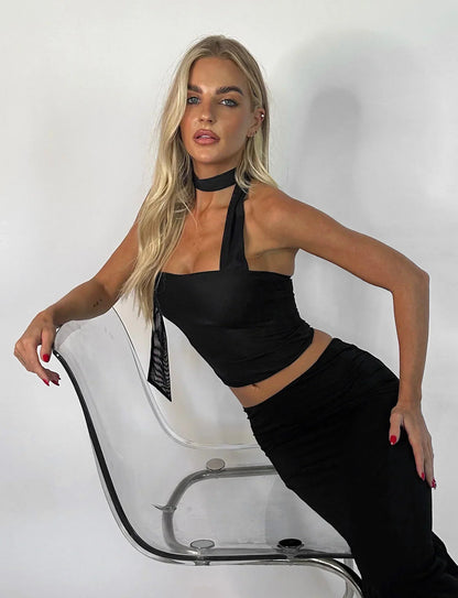 Top femme sans manches décolleté en V élégant
