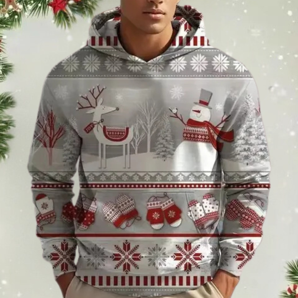 Sweat à Capuche de Noël Gris