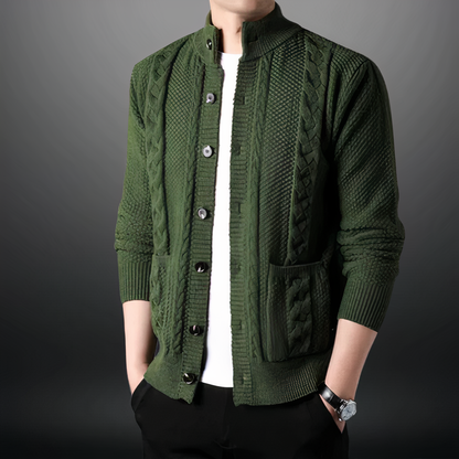 Gilet Homme Maille Gris Foncé Élégant