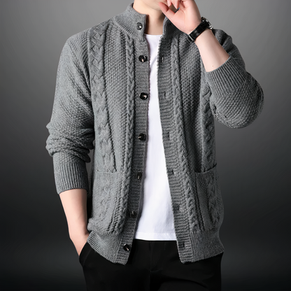 Gilet Homme Maille Gris Foncé Élégant - PanierRoyale