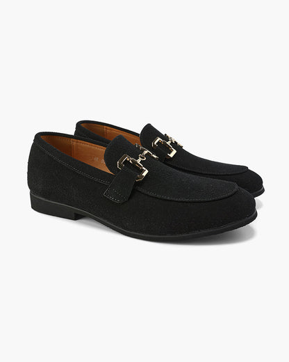 Loafer Homme Cuir Velours Élégant avec Détail Métal - BerlinGlamour