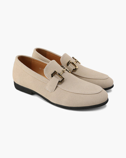 Loafer Homme Cuir Velours Élégant avec Détail Métal