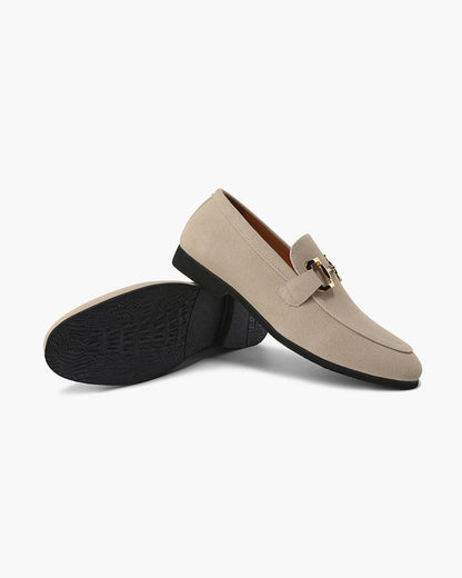 Loafer Homme Cuir Velours Élégant avec Détail Métal