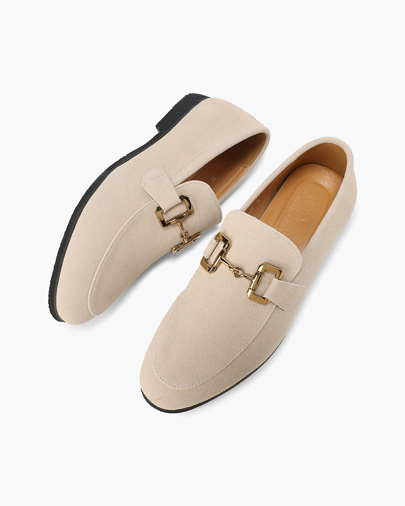 Loafer Homme Cuir Velours Élégant avec Détail Métal