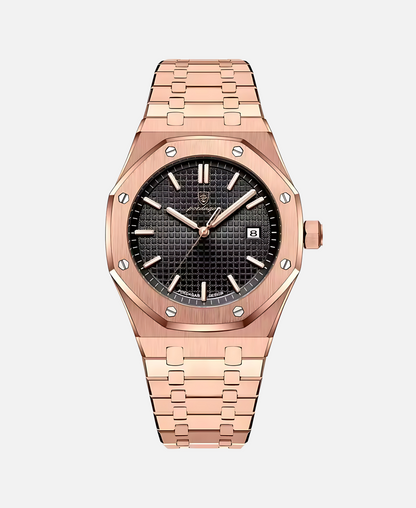 Montre Homme Élégante 41mm Boîtier Acier Inoxydable