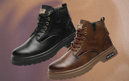 Bottes Homme Haut de Gamme à Lacets et Fermeture Éclair