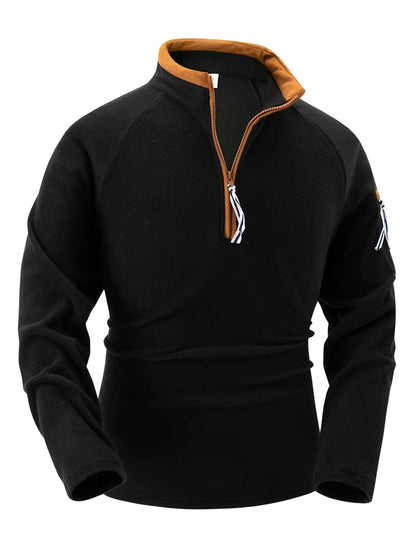 Pullover Homme Col Montant Zippé - Chaud et Élégant