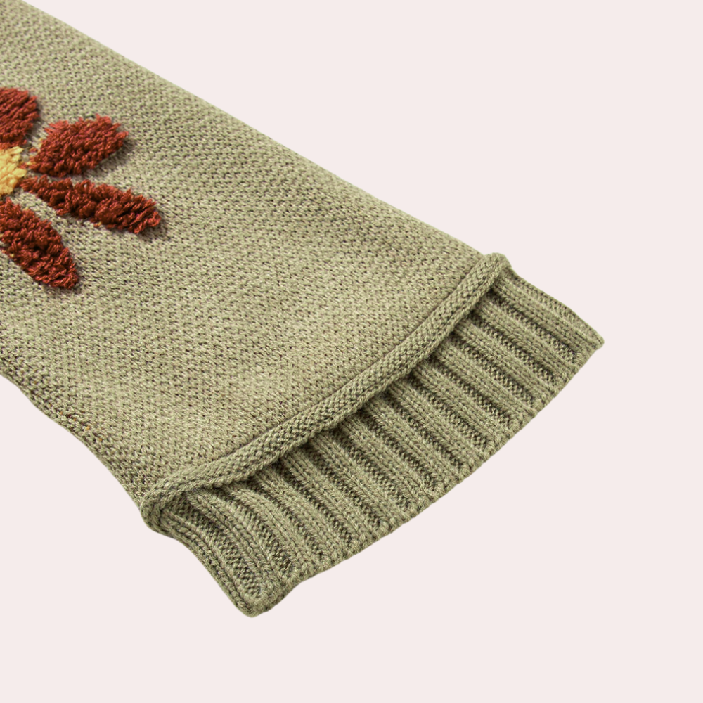 HONORIA - Pull Contemporain en Tricot à Fleurs pour Femmes