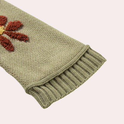HONORIA - Pull Contemporain en Tricot à Fleurs pour Femmes
