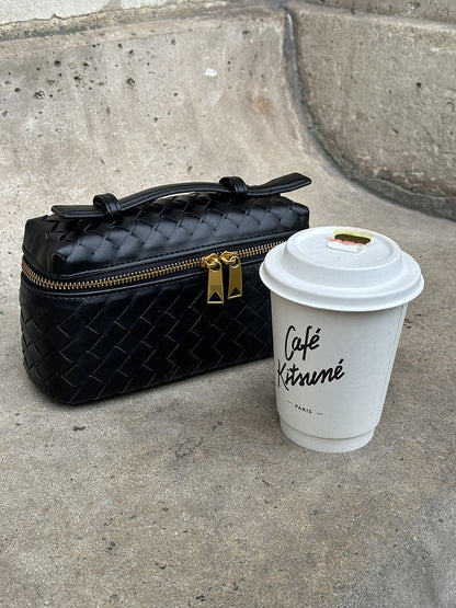 Sac à Main Tressé en Cuir Imitation Compact
