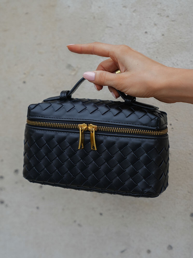 Sac à Main Tressé en Cuir Imitation Compact