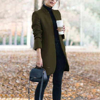 Manteau Femme Mi-Saison Manches Longues et Élégant