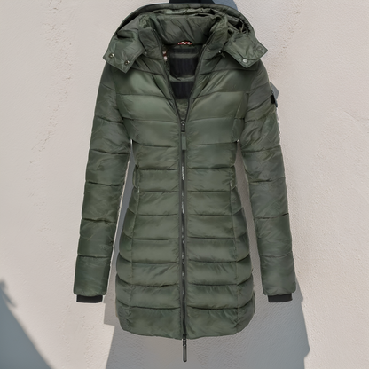 Parka femme hiver noir avec capuche amovible