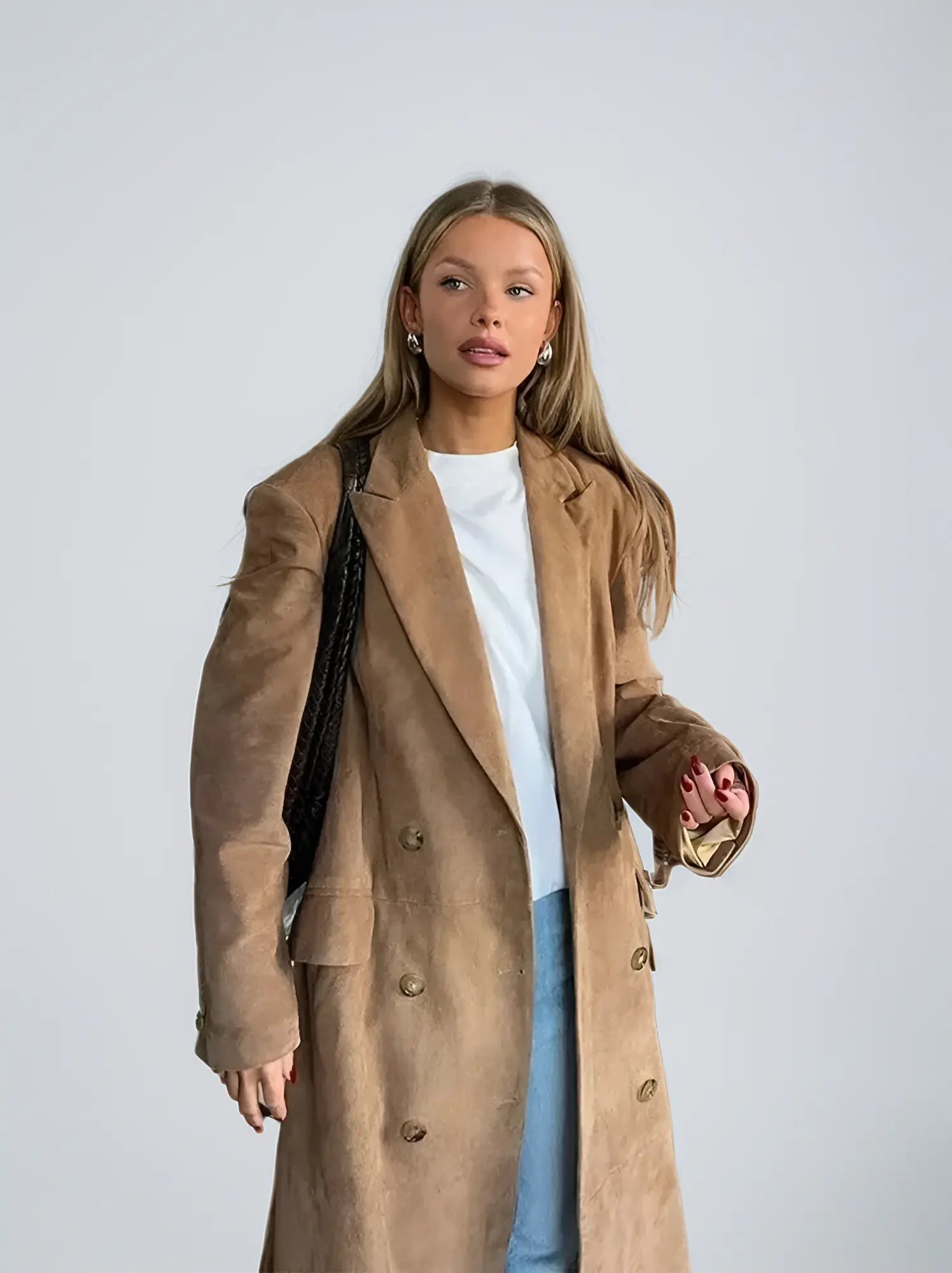 Trenchcoat en Suede Élégant pour Femme - BerlinGlamour