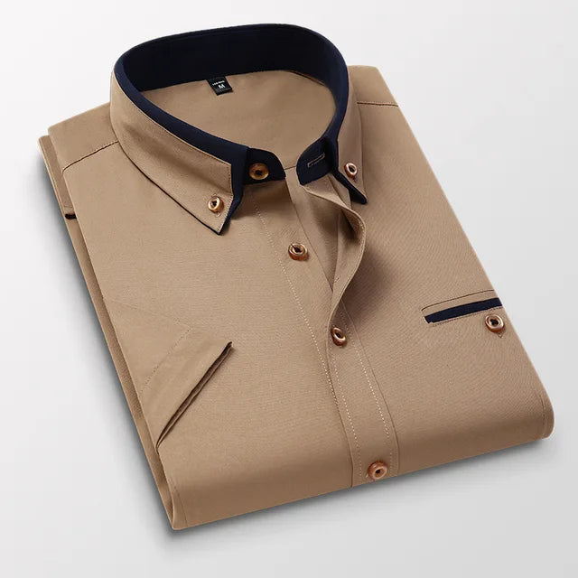 Chemise Homme Bleu Ciel avec Contraste Élégant