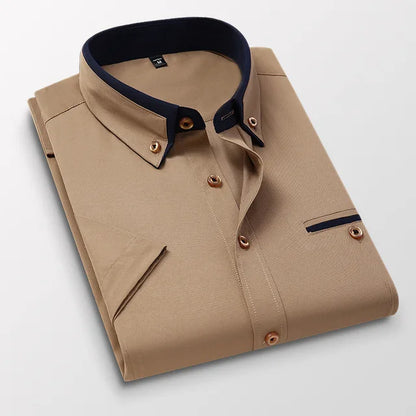 Chemise Homme Bleu Ciel avec Contraste Élégant