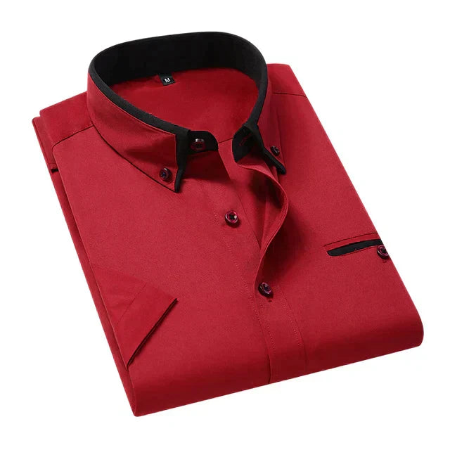 Chemise Homme Bleu Ciel avec Contraste Élégant