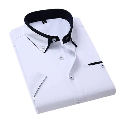 Chemise Homme Bleu Ciel avec Contraste Élégant