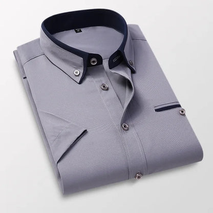 Chemise Homme Bleu Ciel avec Contraste Élégant