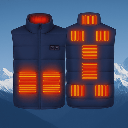 Gilet Chauffant Réversible avec Chauffage Électrique Rechargeable