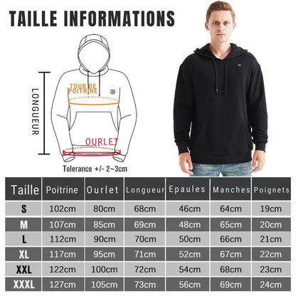 ThermoWear™ – Sweatshirts Hoodies Chauffants Électriques Unisexe pour l’Hiver