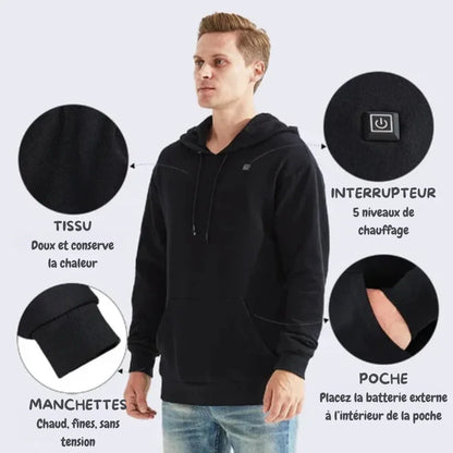 ThermoWear™ – Sweatshirts Hoodies Chauffants Électriques Unisexe pour l’Hiver