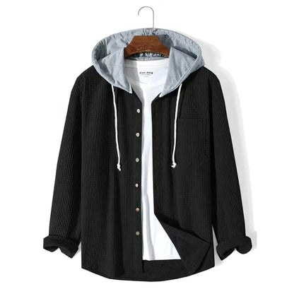 Veste Velours Côtelé Capuche Homme Hiver