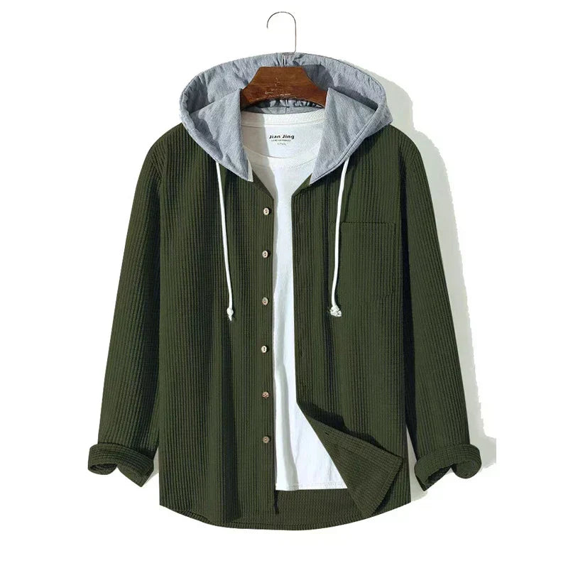 Veste Velours Côtelé Capuche Homme Hiver