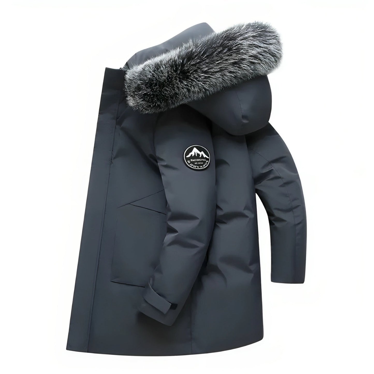 Veste Hiver Fourrée à Capuche Doublée et Chaude