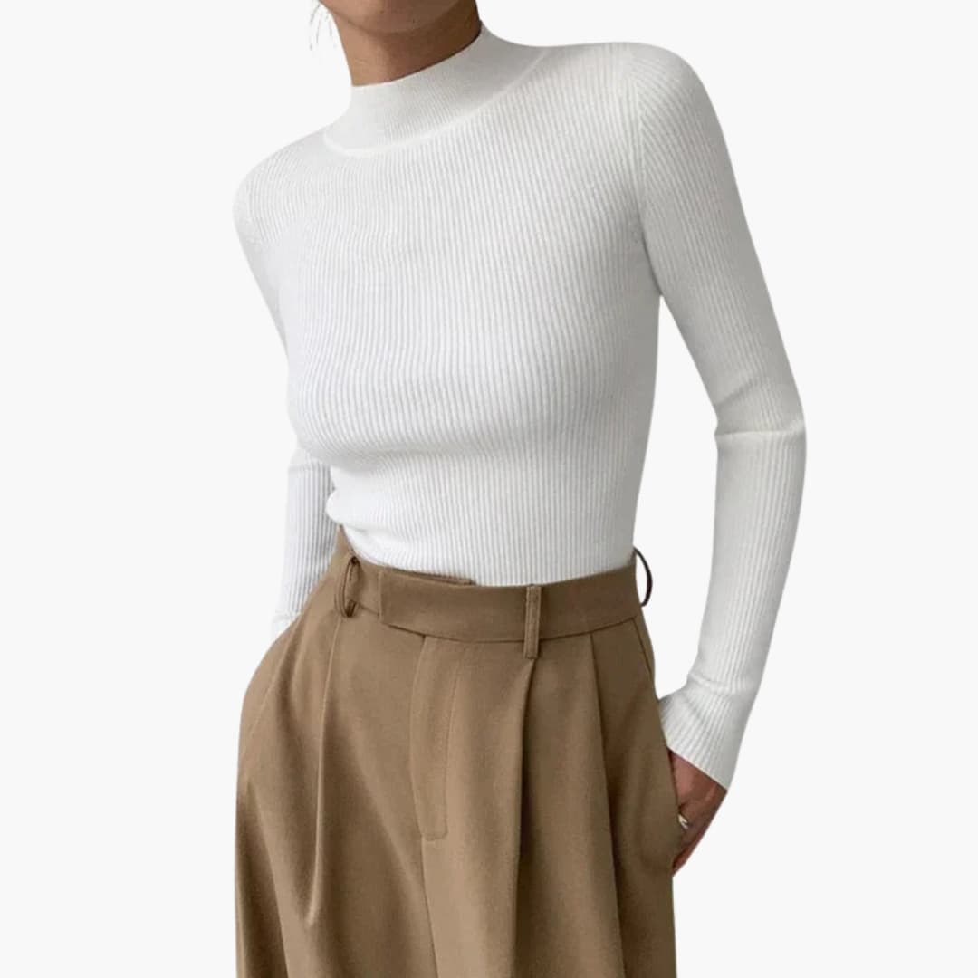 Pull Femme Col Montant Manches Longues Chaud - PanierRoyale