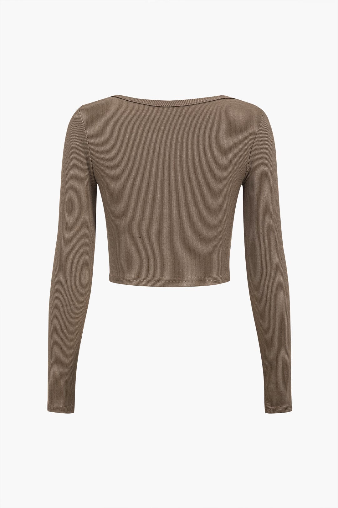 Top asymétrique manches longues avec décolleté et boutons déco
