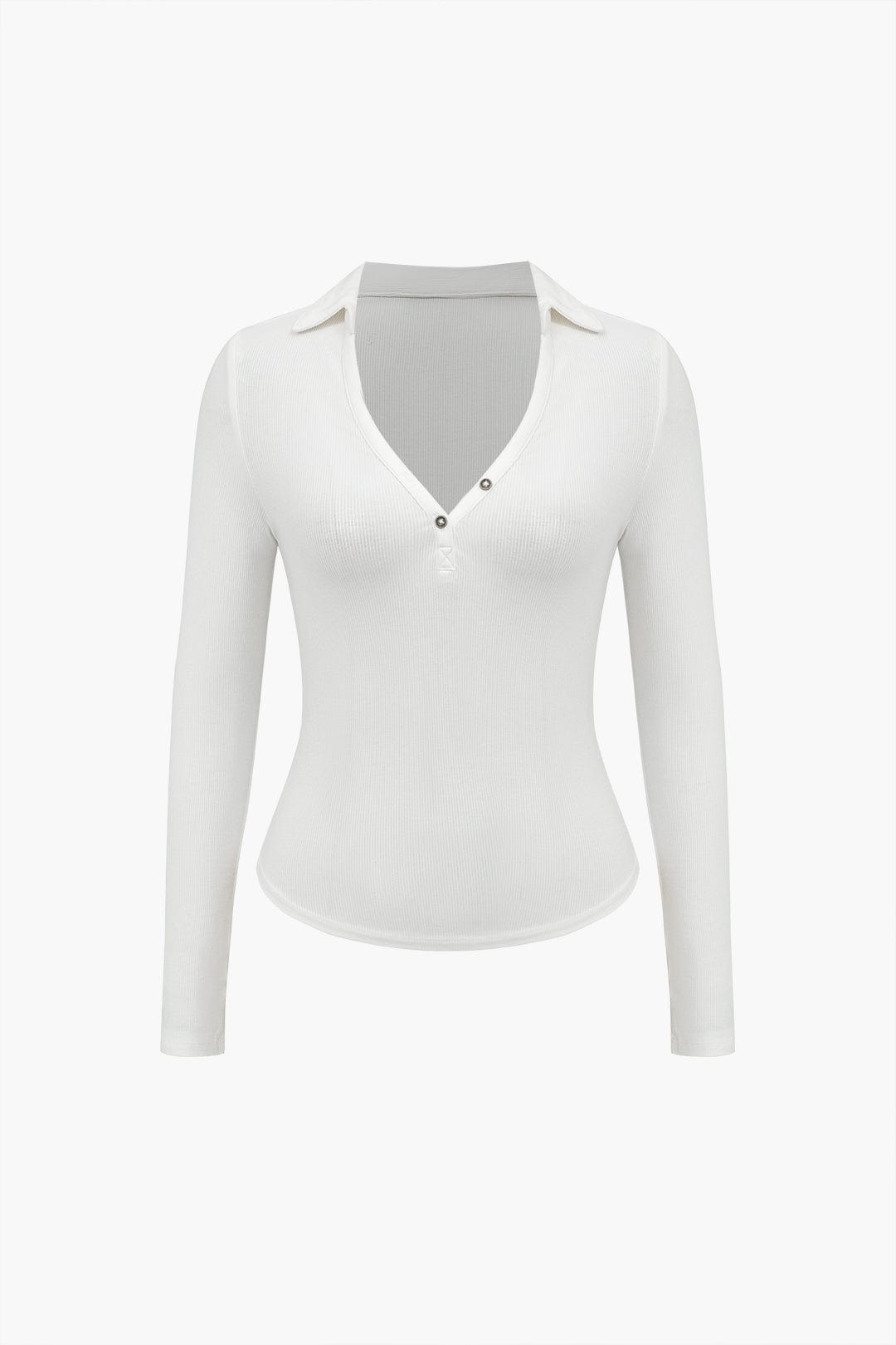 Chemise Polo Homme Col V Élégant à Manches Longues - BerlinGlamour