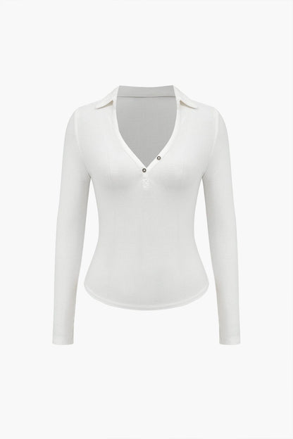 Chemise Polo Homme Col V Élégant à Manches Longues - BerlinGlamour